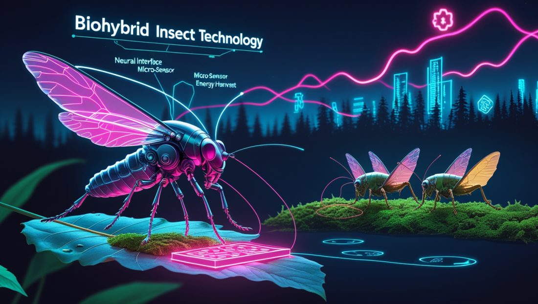 Biohybrid Insect Technology — A 2025 innovation merging biology and robotics to combat environmental challenges using enhanced insects like cicadas and grasshoppers