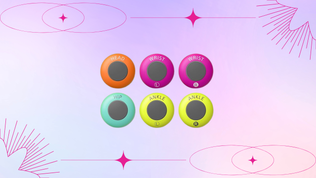 Sony Mocopi Motion Capture System sensors capturing full-body motion for VR content creation