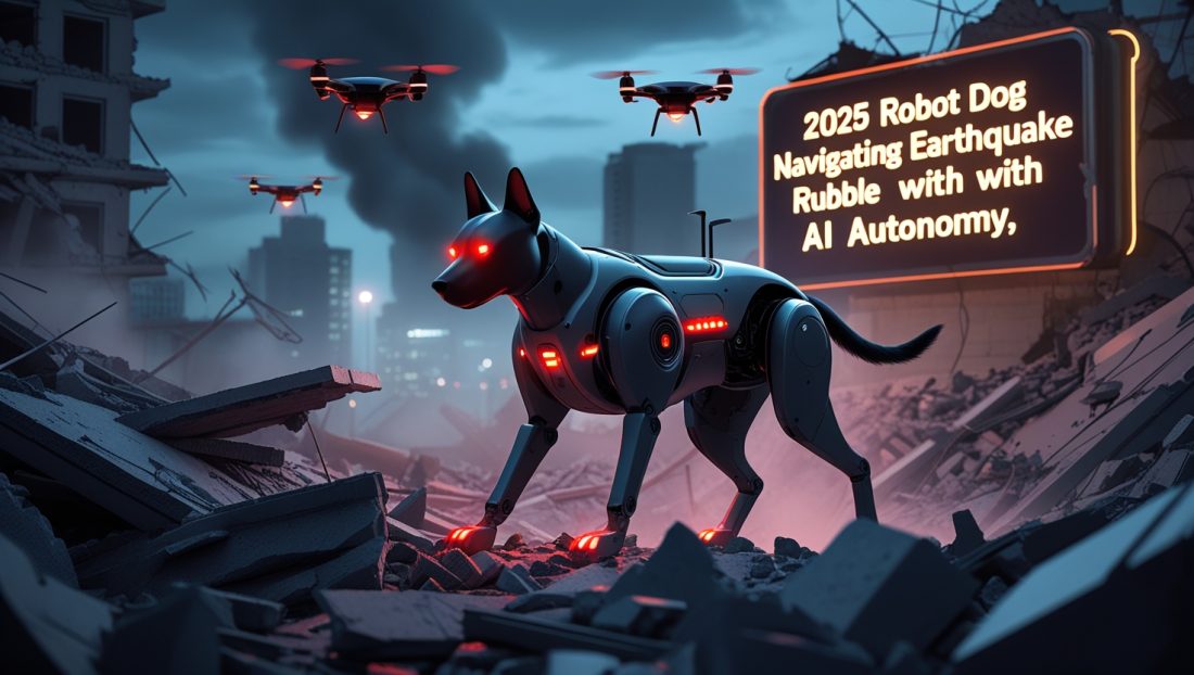 robot dog navigation: 2025 – Earthquake Rubble with AI Autonomy
