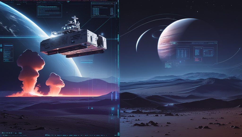 Scientists in conference discussing ethical frameworks for AI in space exploration