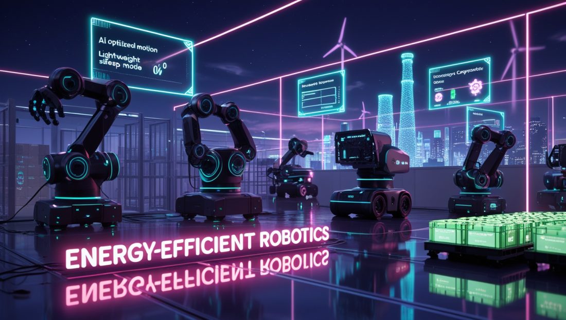 Energy-efficient robotics in a smart factory powered by AI and solar energy