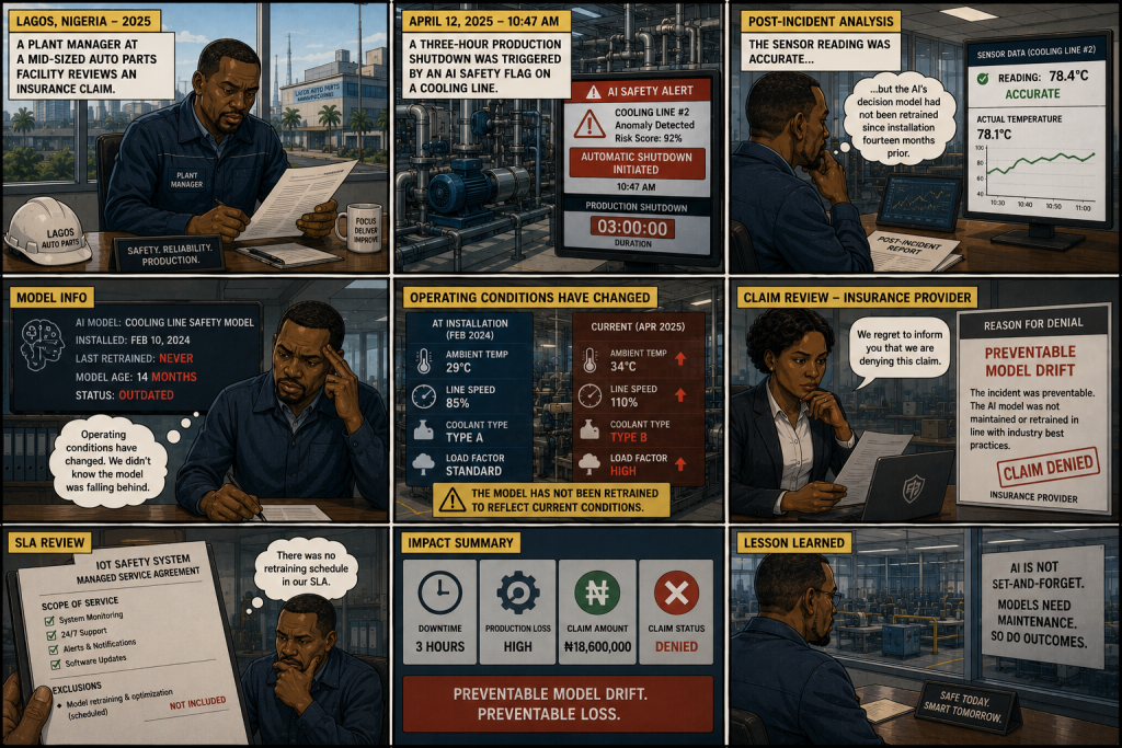How Industrial AI Decision-Making in Factories Works — And Who's Accountable When It's Wrong comic
