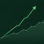 "net retention" — a simple upward-trending line chart with a second, steeper internal arrow labeled subtly to represent existing-customer expansion, clean editorial-illustration style, no text overlay.