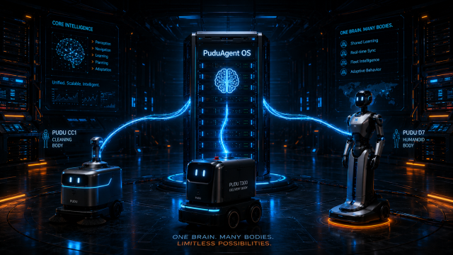 "One brain, multiple embodiments is really a fixed-cost amortization play—three robot bodies connected to a single central AI brain."