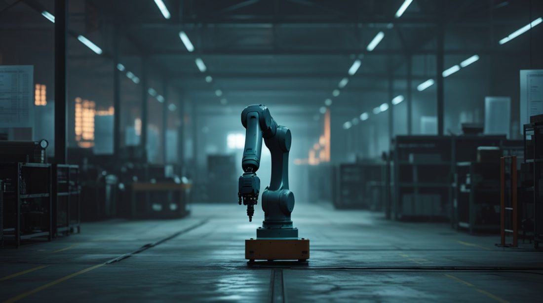 The industrial robot cost guides everyone’s reading assume you pay US wages—a lone robot arm on an empty factory floor.