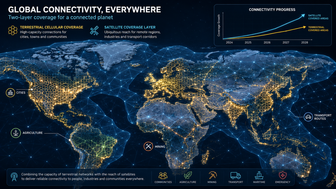 "D2D satellite connectivity closing coverage gaps for industrial IoT"