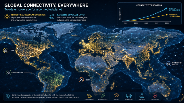 "D2D satellite connectivity closing coverage gaps for industrial IoT"