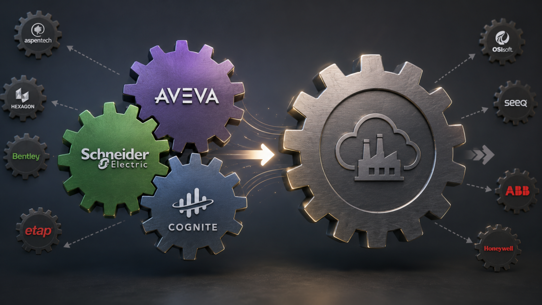 "IIoT platform consolidation merging Schneider Electric, AVEVA, and Cognite"