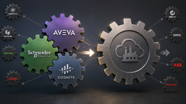 "IIoT platform consolidation merging Schneider Electric, AVEVA, and Cognite"