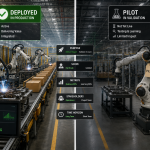 "Industrial robot installations split between validated deployment and ongoing pilots"