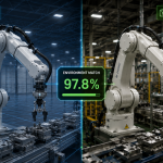 Sim-to-real accuracy comparison between simulated and physical robot deployment"