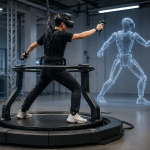 Teleoperation deal using an omnidirectional treadmill and humanoid robot