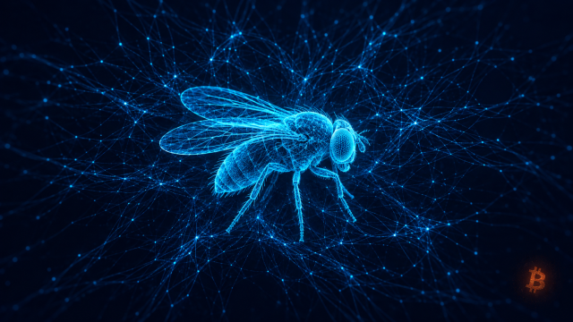 "Brain connectome simulation—fruit fly neural network wired into a crypto trading account."