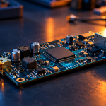 "Embedded industrial IoT gateway—case-free Teltonika Oxa board designed for OEM integration."
