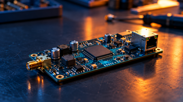 "Embedded industrial IoT gateway—case-free Teltonika Oxa board designed for OEM integration."