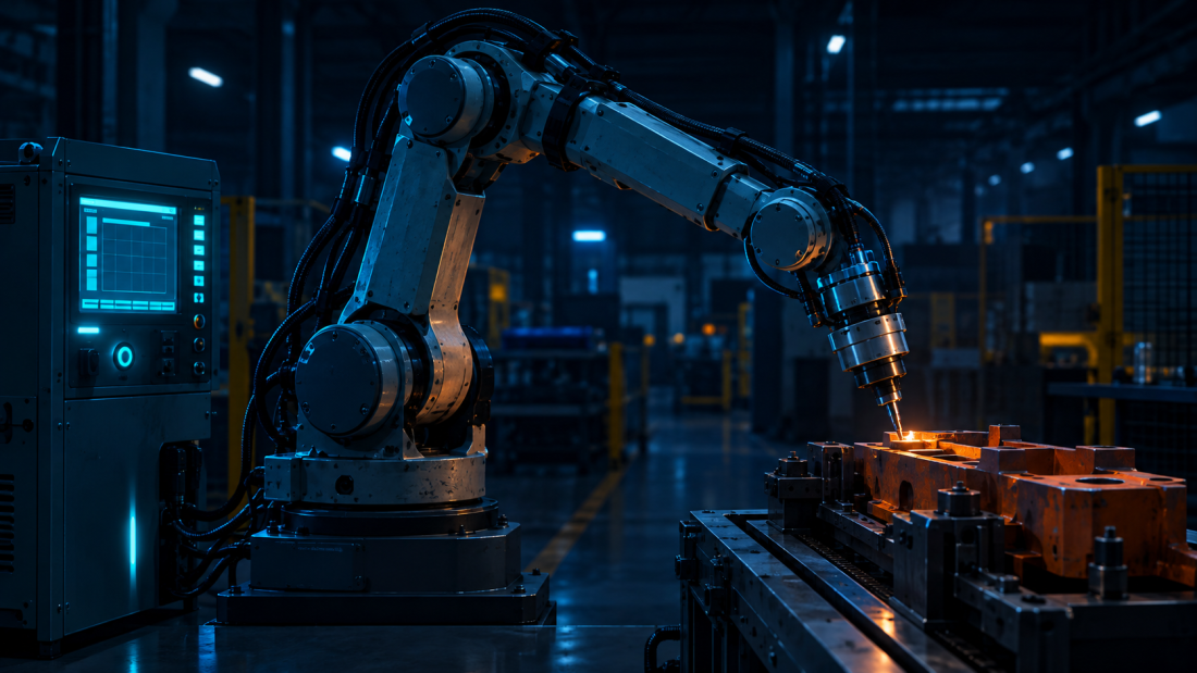 "Embodied AI revenue—industrial robot running on-machine intelligence without cloud dependency."