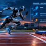 "TianGong Ultra sprinting past a crash mat at the World Humanoid Robot Games"
